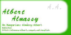 albert almassy business card